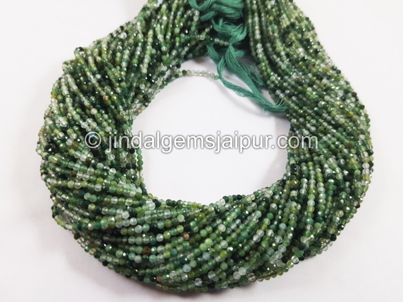 Green Rutile Micro Cut Round Beads